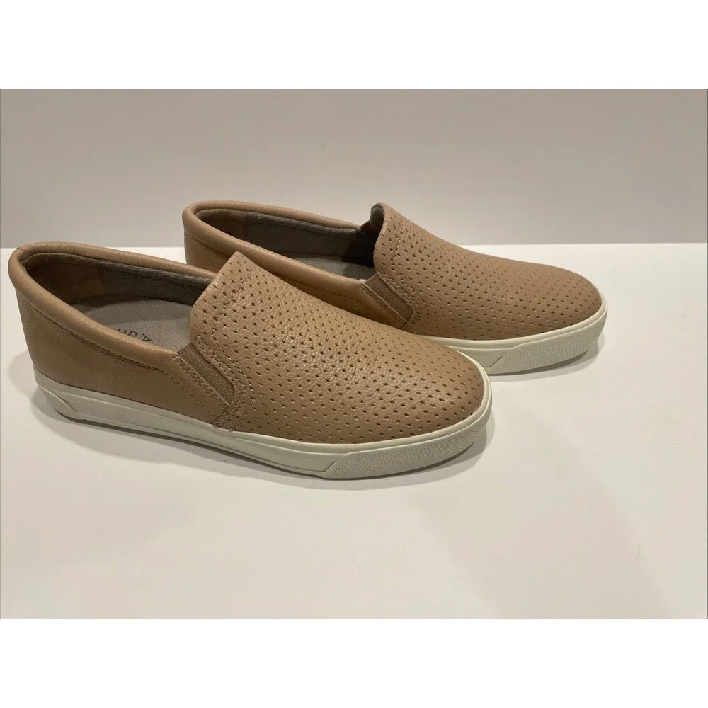 Naturalizer Taupe Leather Slip On Comfort Cushioned Inner Sole Shoes Size 8